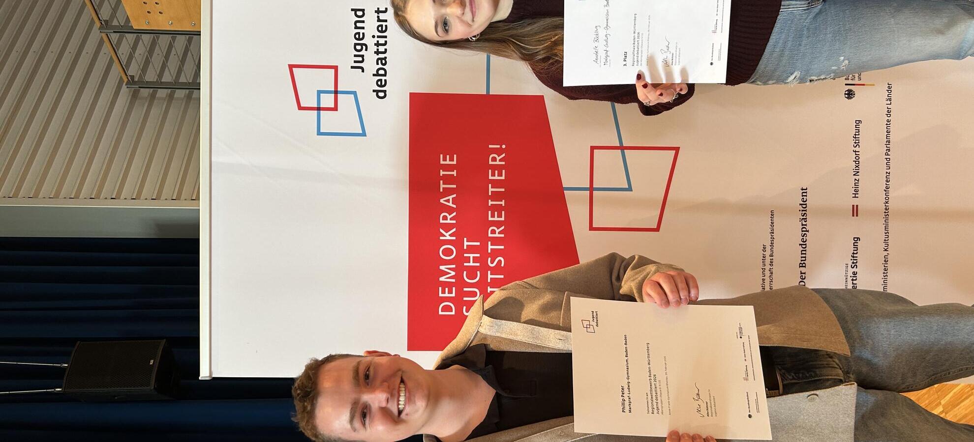 MLG Teilneher:in an "Jugend debattiert"